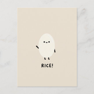 süßer Reis-Charakter minimal kawaii lustiger Reis Postkarte
