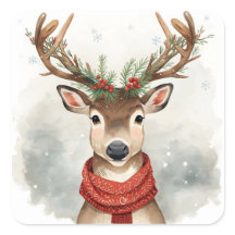 Süßer Rentier-Weihnachtsaufkleber
