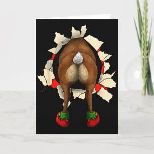 Süßer Rentierhintern-Durchbruch-Weihnachten Karte