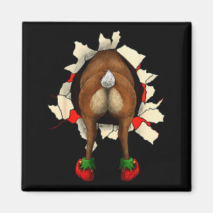 Süßer Rentierschmetter Durchbruch Weihnachten  Magnet