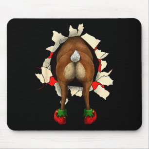 Süßer Rentierschmetter Durchbruch Weihnachten  Mousepad