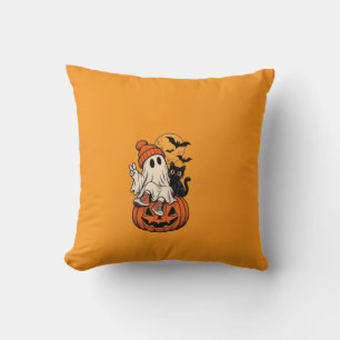 Süßer Retro-Halloween-Geist-Kürbis Unsere Familie Kissen