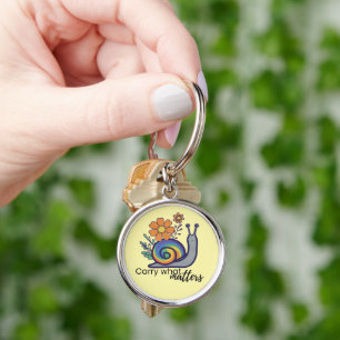 Süßer Retro-Regenbogen-Schnecken-Blumen-Schlüssela Schlüsselanhänger