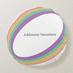 Süßer Retro-Regenbogen  Spaß  Fügen Sie Ihren Name Rundes Kissen