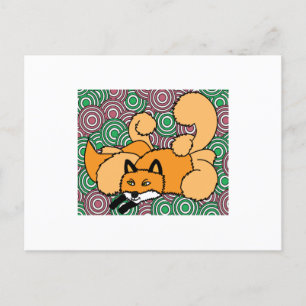 Süßer Retro-Vintage-Cartoon-Fuchs Postkarte
