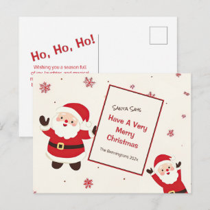 Süßer Retro-Weihnachtsmann Postkarte