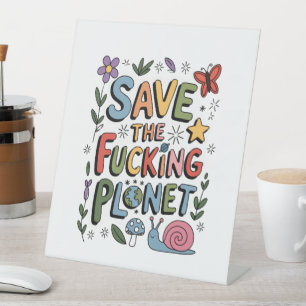 Süßer Retter des Planeten Umwelt Eco-Krieger  Sockelschild