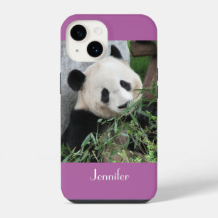 Süßer Riesenpanda, Lila, Strahlende Orchidee, Name iPhone 14 Hülle