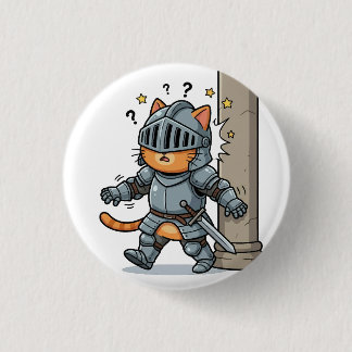Süßer Ritterkatzen-Button Button