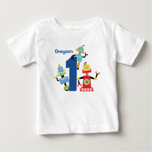Süßer Roboter Erstes Geburtstag T-Shirt Roboter