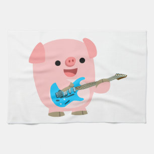 Süßer Rockender Cartoon-Schweine-Küchenhandtuch Küchentuch