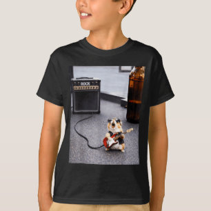 Süßer Rockstar-Hamster lustige Gitarre Punk Rock'n T-Shirt