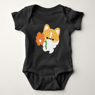 Süßer romantischer Corgi Baby Strampler