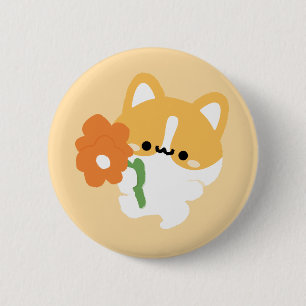 Süßer romantischer Corgi Button