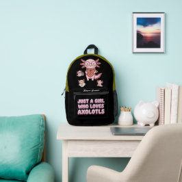Süßer rosa Axolotl-Rucksack - Geschenk für Axolotl Bedruckter Rucksack