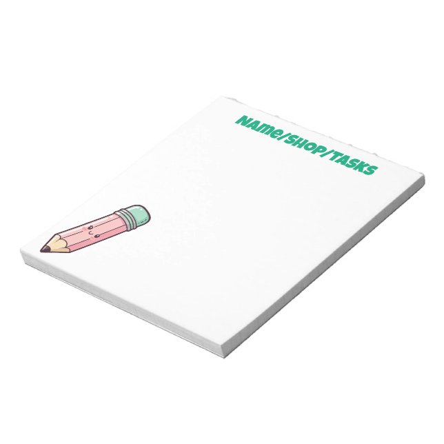 Süßer Rosa Bleistift Notizblock (Rotiert)
