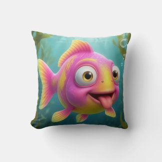 Süßer rosa Cartoon-Fisch Unterwasser-Wurfkissen Kissen