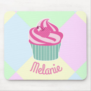 Süßer rosa Cupcake Pastellfarben Personalisiert Mousepad
