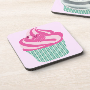 Süßer rosa Cupcake Pastellrosa Getränkeuntersetzer
