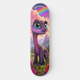 Süßer Rosa Dinosaurier Kinder Fantasy Kunst Skateboard