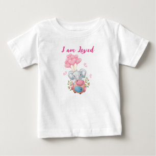 Süßer Rosa Elefant  Baby T-shirt