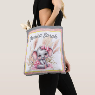 Süßer Rosa Elefant - Erdnuss Lächelt Tasche