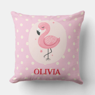 Süßer Rosa Flamingo mit Punkten Kissen