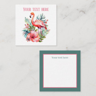 süßer rosa Flamingo Name Strand Mitteilungskarte
