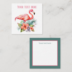 süßer rosa Flamingo Name Strand  Mitteilungskarte