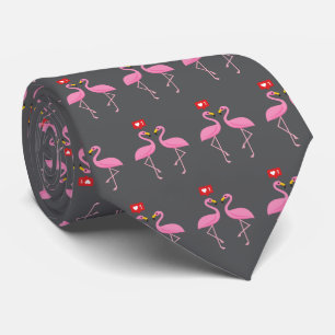Süßer Rosa Flamingo wie Herz Krawatte