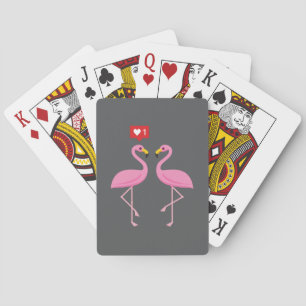 Süßer Rosa Flamingo wie Herz Pastell Spielkarten