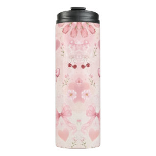 Süßer Rosa Floralbogen-Thermobecher Thermosbecher