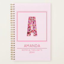 Süßer rosa floraler Mädchen-Monogramm-Buchstabe A