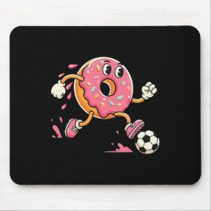 Süßer rosa glasierter Snack spielt Fußball Spaß Ca Mousepad