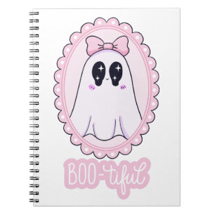 Süßer Rosa Gruseliger Geist BOO-schöner Kawaii Notizblock