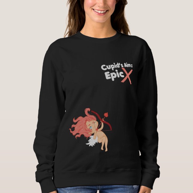 Süßer rosa Haar Amor Sweatshirt (Vorderseite)