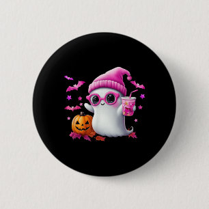 Süßer rosa Halloween-Geist - Lustiger Retro-Geist  Button