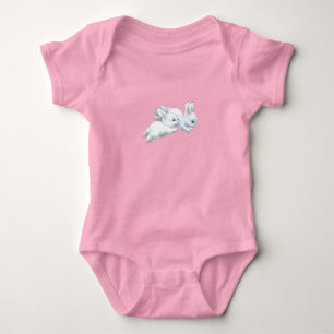 Süßer Rosa Häschen Baby Mädchen Bodysuit Strampler