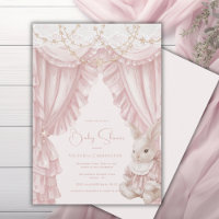 Süßer Rosa-Hasen-Vintage-eleganter Baby-Shower