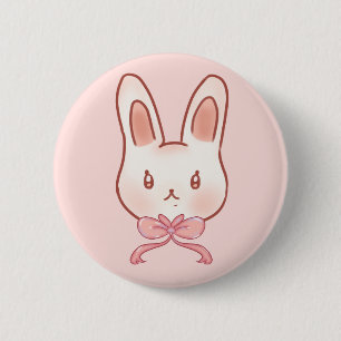 Süßer Rosa-Hasenband-Stift Button