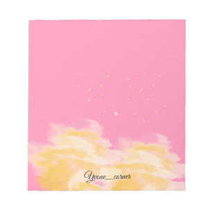 Süßer Rosa Himmel Ästhetisches Wolken-Schreibhef Notizblock