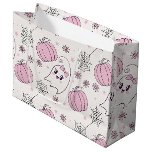 Süßer Rosa-Kürbis-Halloween-Muster Große Geschenktüte