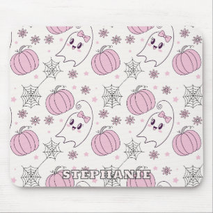 Süßer rosa Kürbis Halloween-Muster Mousepad