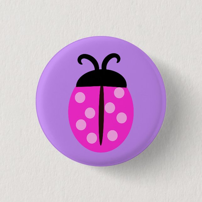 Süßer Rosa Marienkäfer  Button (Vorderseite)