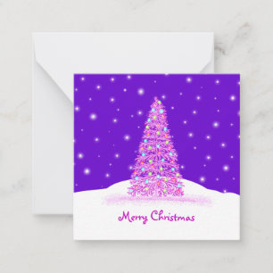 Süßer rosa Mini-Weihnachtsbaum Mitteilungskarte