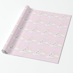 Süßer rosa Mond Baby Mädchen Geschenkpapier