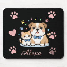 Süßer Rosa Pfoten Katzen Hund Personalisierter Nam