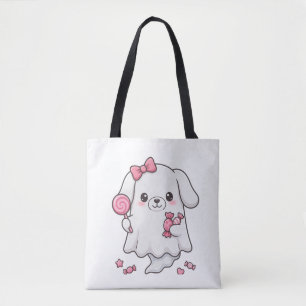Süßer Rosa-Schleifen-Süßigkeiten-Geist-Halloween-A Tasche