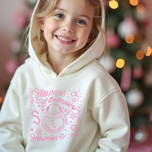 Süßer Rosa Schneemann Hoodie