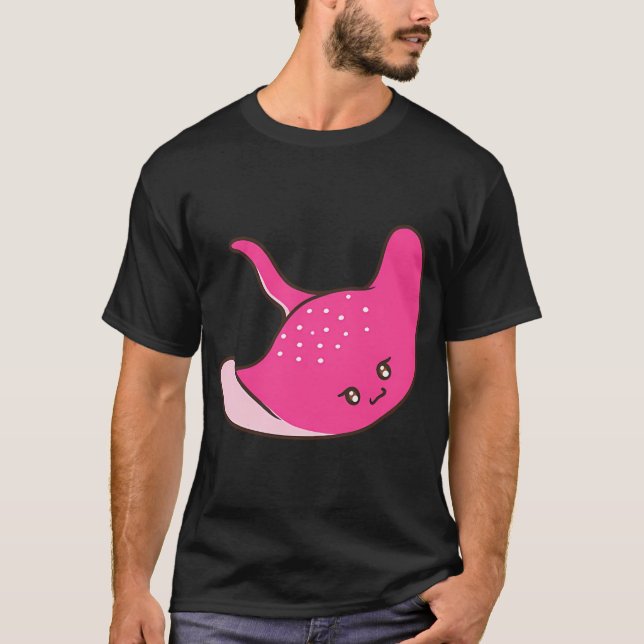 Süßer rosa Stachelrochen T-Shirt (Vorderseite)